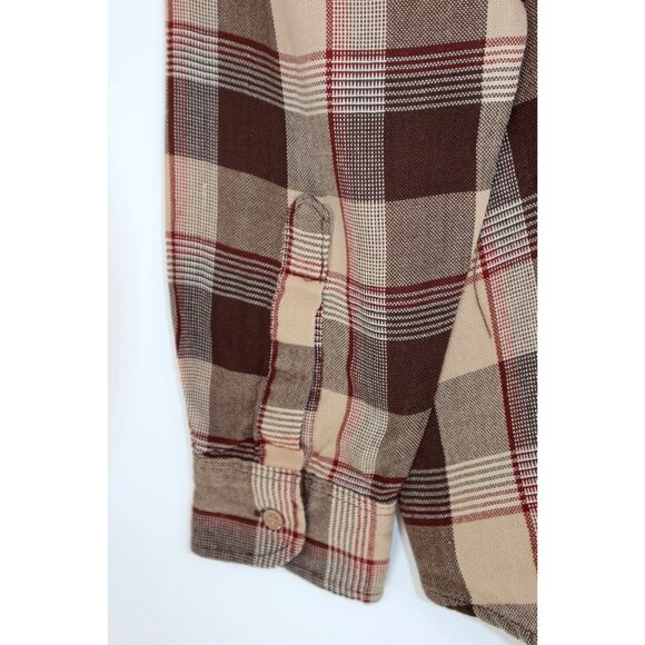 Sears Plaid Button-Up Flannel Shirt L Tall Vintage Y2K - Picture 6 of 10